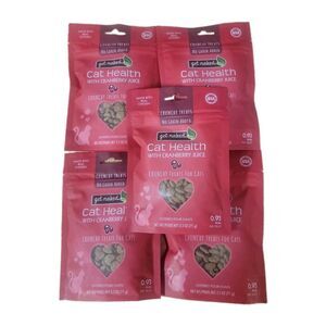 5 Pack  Get Naked Urinary Health Crunchy Treats For Cats, Cranberries 2.5 Oz